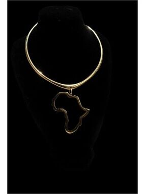 Polished brass Gold Africa Collar Necklace